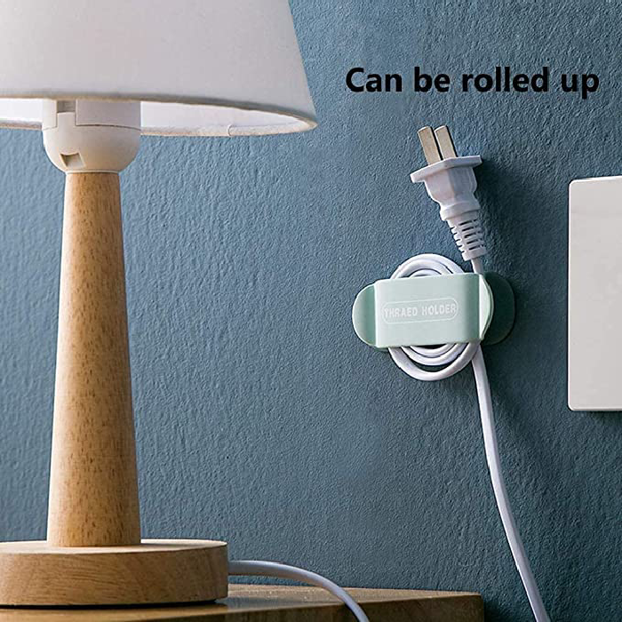 4 Pcs Punch Free Adhesive Wall Cable Cord Holder More convenient can be rolled up