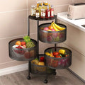 4 Tier Kitchen Storage Rotatable Rack fruits