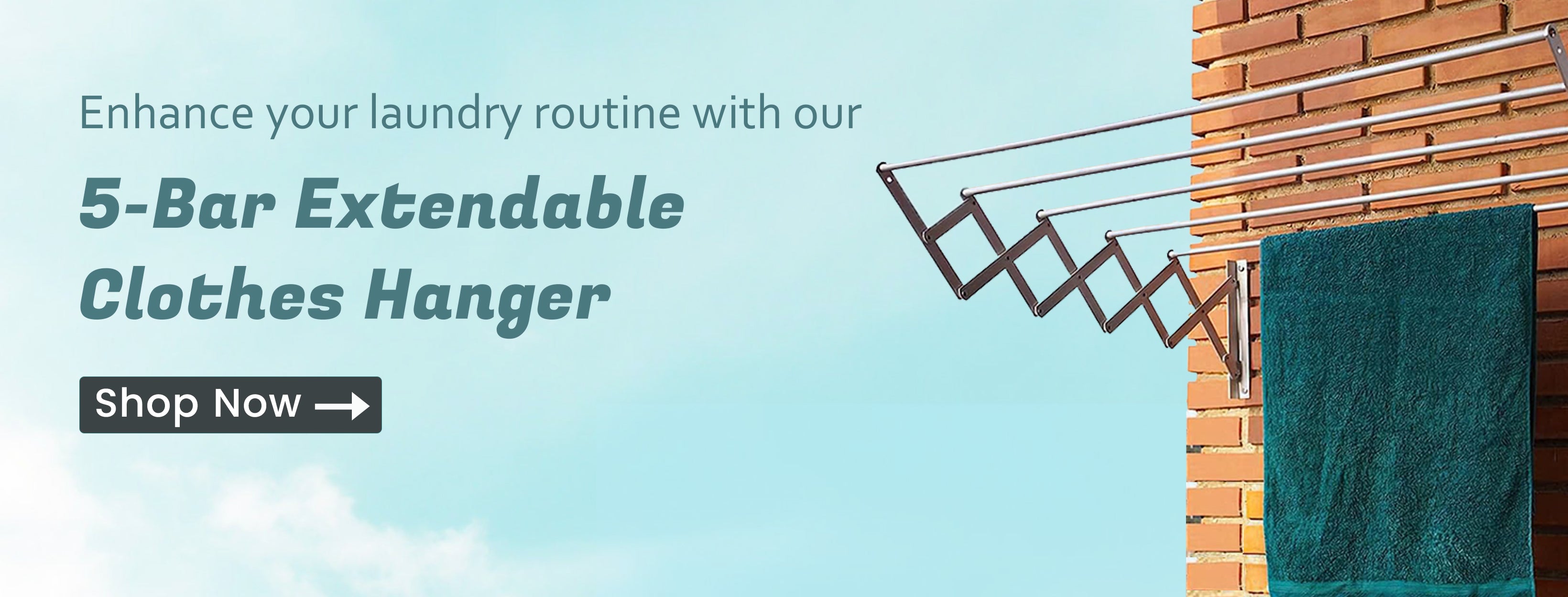 5- Bar Wall Mounted Extendable Cloth Drying Hanger _ Homesouq – Homesouq Online Shopping-Desktop Slider