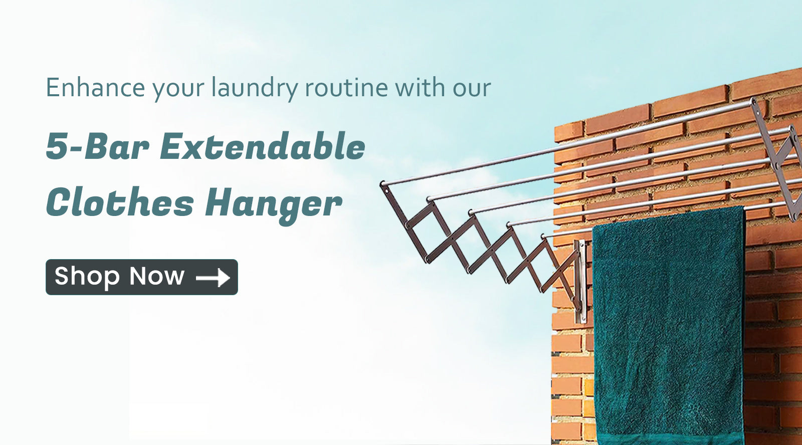 5- Bar Wall Mounted Extendable Cloth Drying Hanger _ Homesouq – Homesouq Online Shopping-Mobile Slider