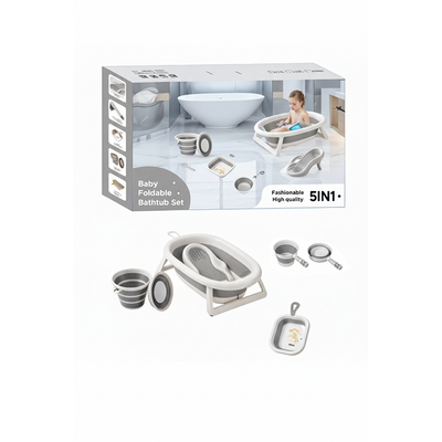 5-in-1 baby bathtub set with washbasin, bucket and bath accessories for kids Qatar