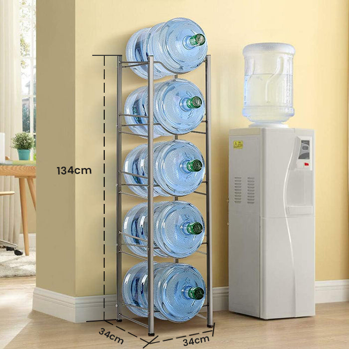5 Gallon Water Bottle Stand, Heavy Duty Metal Water Bottle Jug Holder 5 layer Dimension