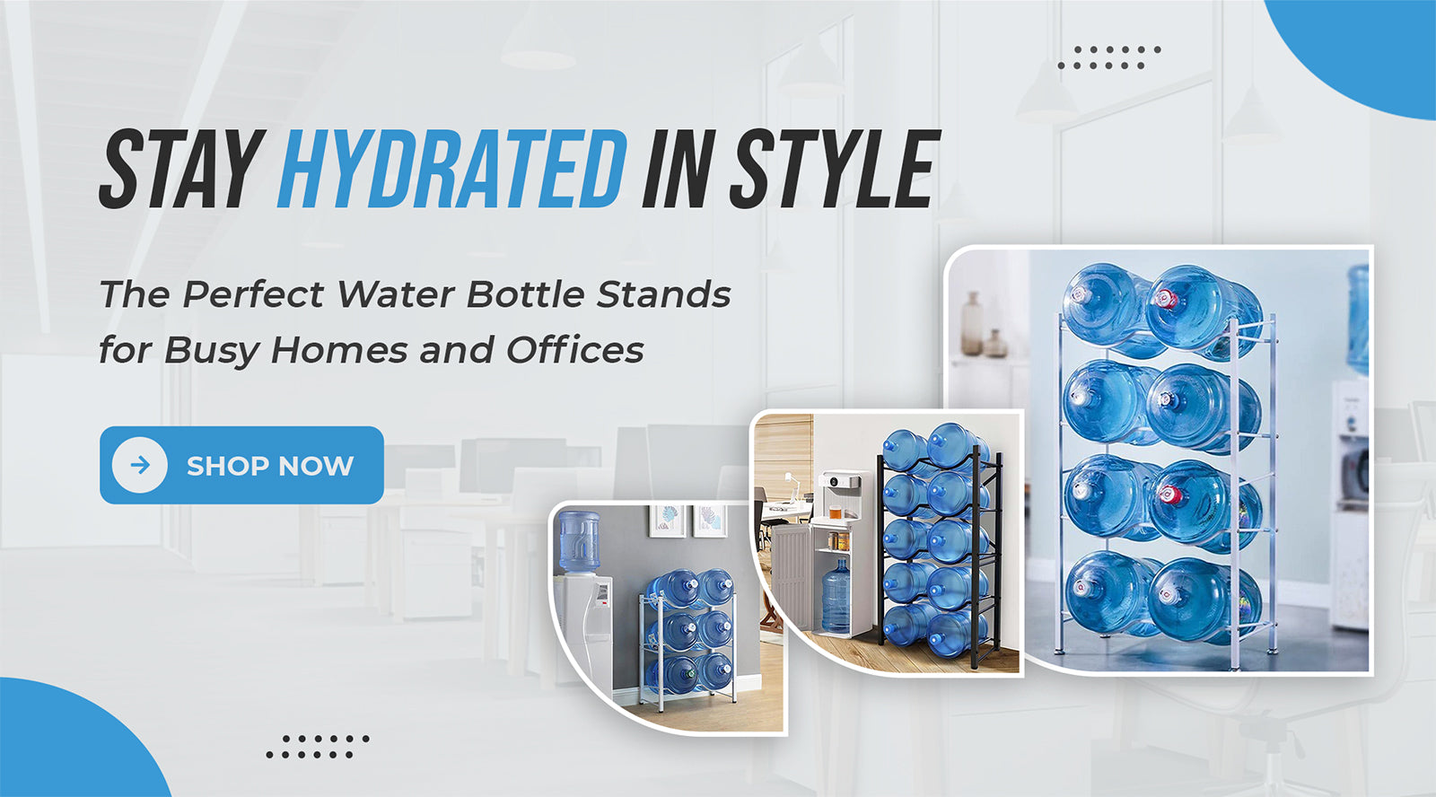 5 Gallon Water Bottle Stand, Heavy Duty Metal Water Bottle Jug Holder busy homes and offices