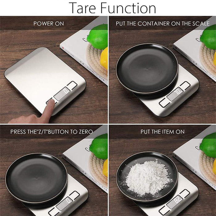 5 Kg/11lbs Stainless Steel Digital Kitchen Food Scale Tare function
