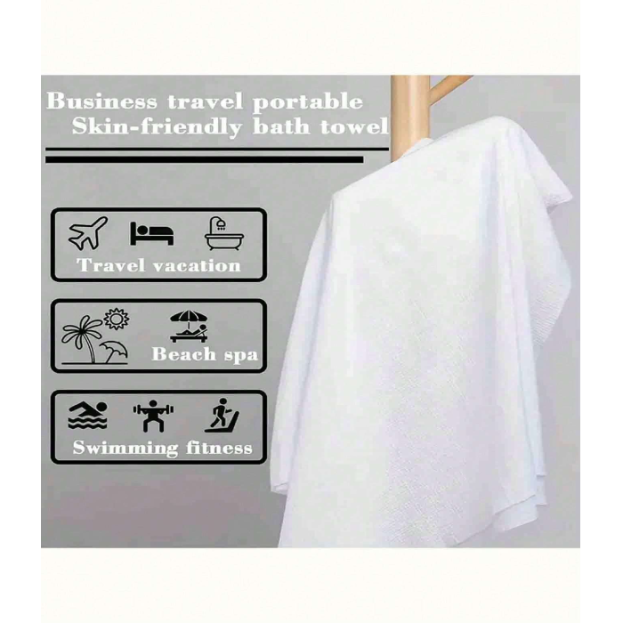 5 Pcs Disposable Bath Towels - Extra Large Thick, Individually Wrapped Portable towels travel friendly