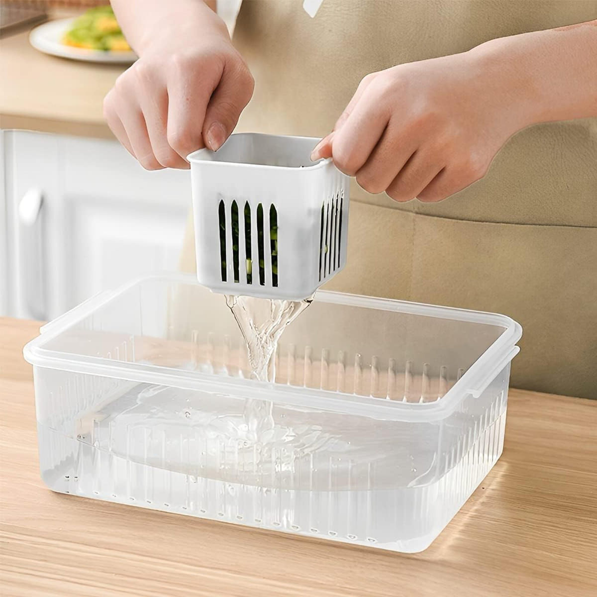 6-Grids Useful Refrigerator Food Fresh-keeping Storage Box, Ginger Garlic Separate Plate for Fridge easy to clean