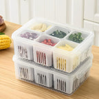 6-Grids Useful Refrigerator Food Fresh-keeping Storage Box, Ginger Garlic Separate Plate for Fridge safety