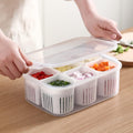 6-Grids Useful Refrigerator Food Fresh-keeping Storage Box, Ginger Garlic Separate Plate for Fridge space saver