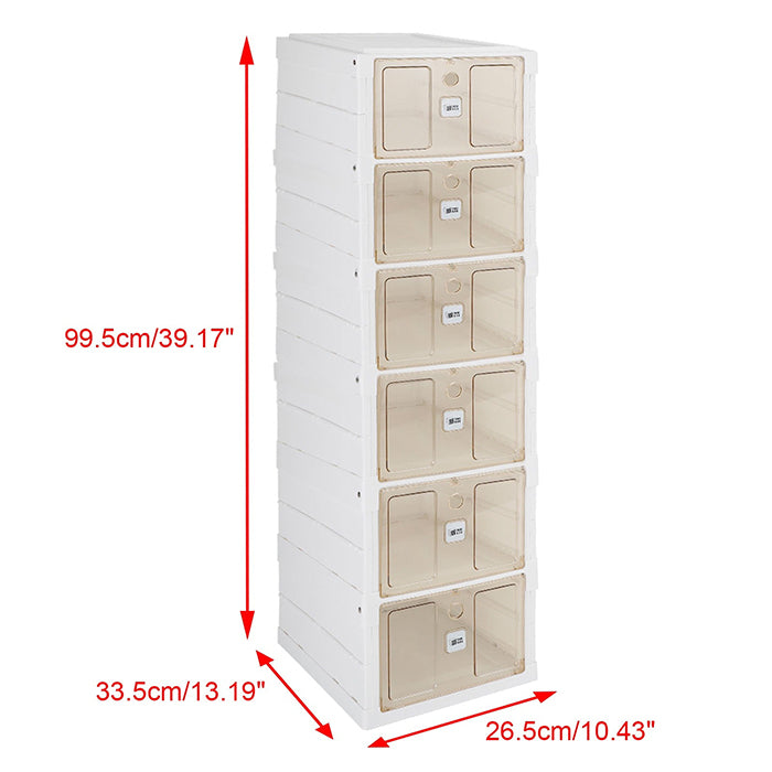 6-Tier Foldable Shoe Organizer for Closet Stackable No Assembly Shoe Organizer Dimensions