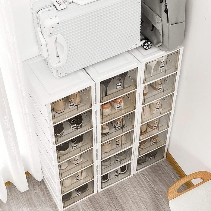 6-Tier Foldable Shoe Organizer for Closet Stackable No Assembly Shoe Organizer Space saver