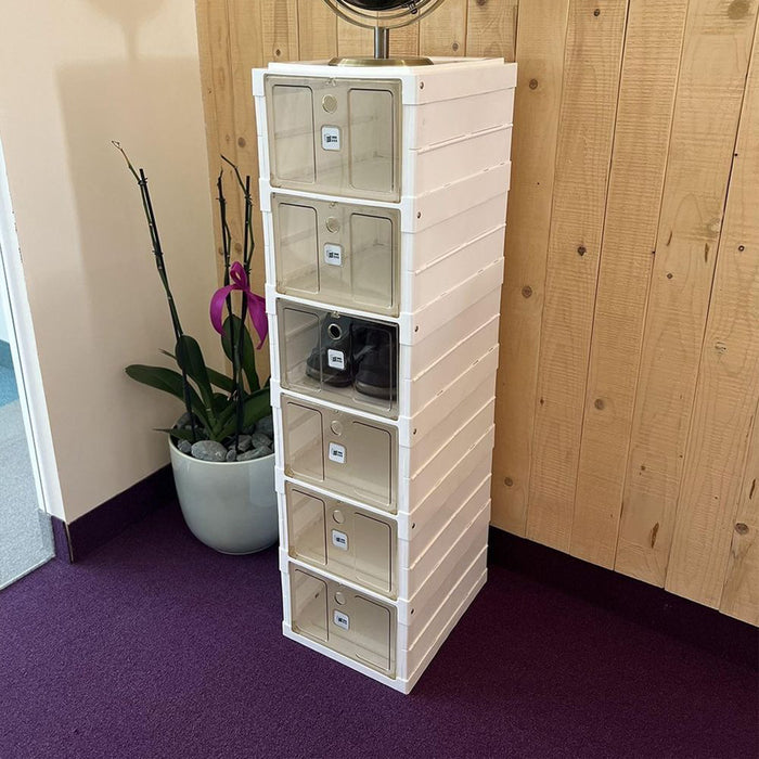 6-Tier Foldable Shoe Organizer for Closet Stackable No Assembly Shoe Organizer effortless installion