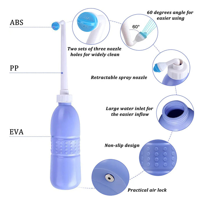 650ml Handheld Washing Portable Travel Bidet or Portable Shattaf or portable bidet or travel shattaf dimensions