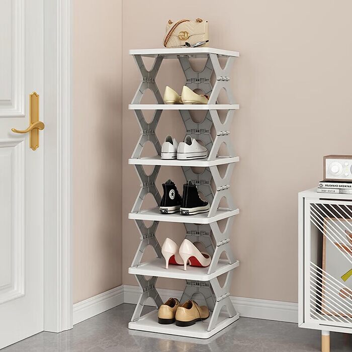 6 Layer Foldable Shoe Rack, Portable & Durable - Folding Shoe Rack, Space-Saving