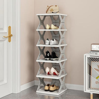 6 Layer Foldable Shoe Rack, Portable & Durable - Folding Shoe Rack, Space-Saving