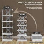 6 Layer Foldable Shoe Rack, Portable & Durable - Folding Shoe Rack, Space-Saving No installation required