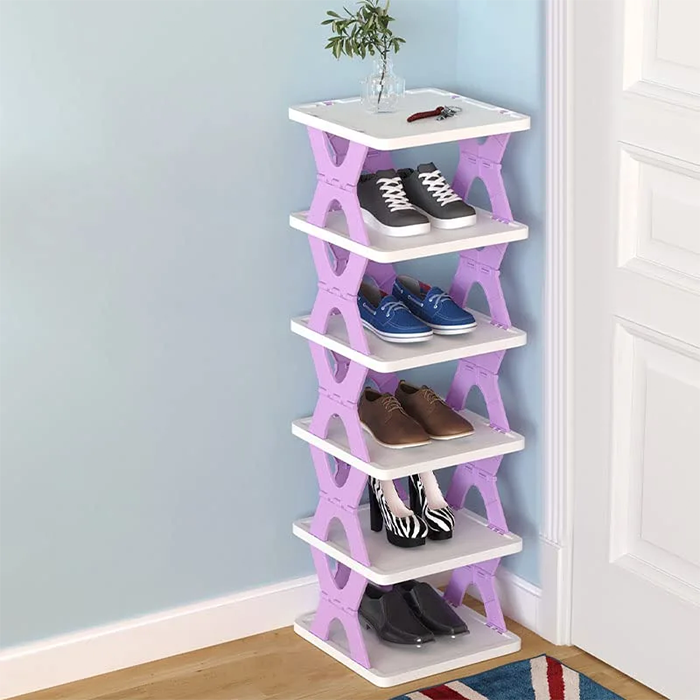 6 layer foldable shoe rack space saving portable shoe organizer Qatar