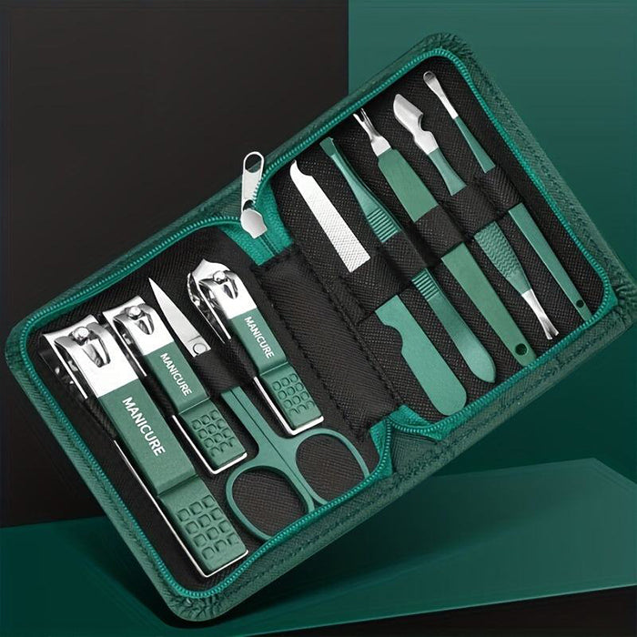 9-Piece Nail Clipper Set, Manicure Set with Travel Case Nail Care Set Stainless Steel.