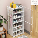 Stylish white shoe cabinet for organized shoe storage in modern Qatar