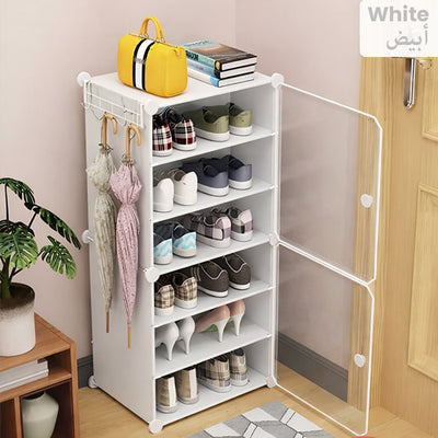 Stylish white shoe cabinet for organized shoe storage in modern Qatar