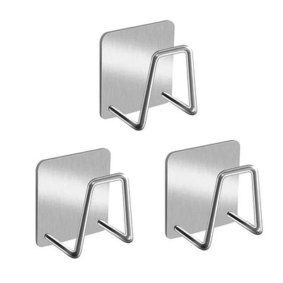 Adhesive Sponge Holder for Kitchen Sink, Stainless Steel Scrubber Hanger Caddy Accessories Storage Rack Stand 3