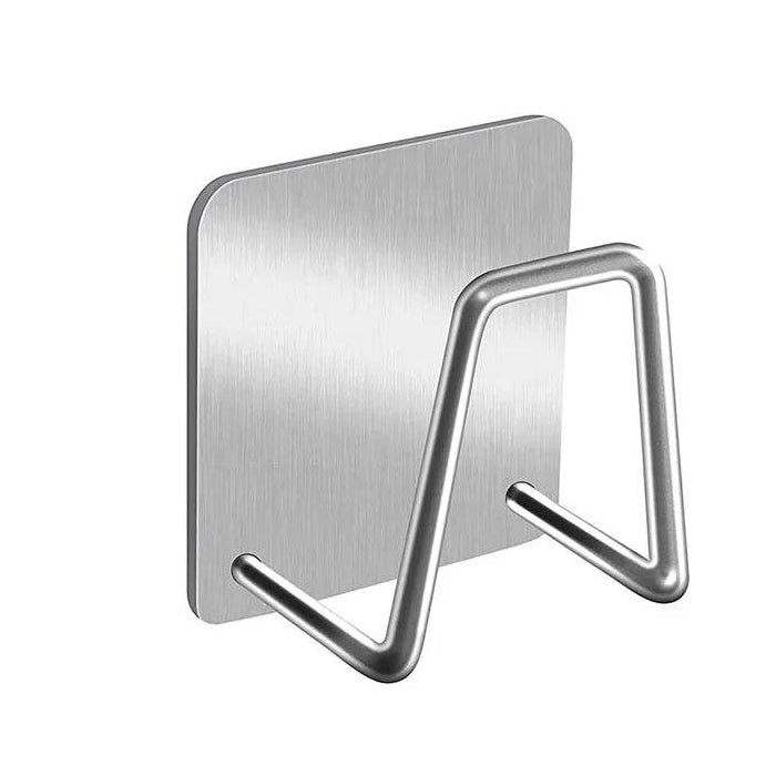 Adhesive Sponge Holder for Kitchen Sink, Stainless Steel Scrubber Hanger Caddy Accessories Storage Rack Stand single stand