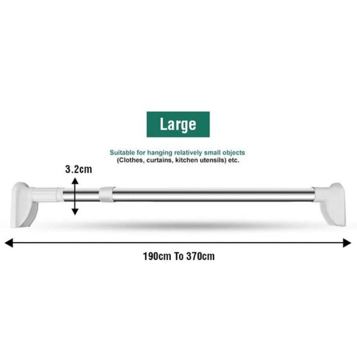 Adjustable Drill-Free Rod - Multi-Purpose Telescopic Curtain and Clothes Hanger Rod Simple Elegance large