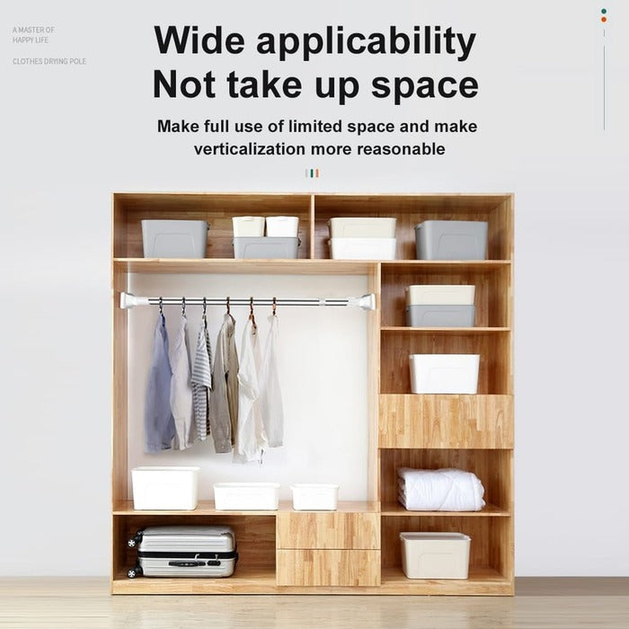 Adjustable Drill-Free Rod - Multi-Purpose Telescopic Curtain and Clothes Hanger Rod Wide applicability