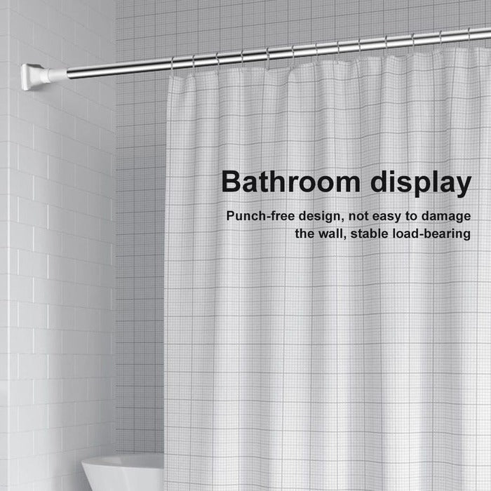 Adjustable Drill-Free Rod - Multi-Purpose Telescopic Curtain and Clothes Hanger Rod bathroom display