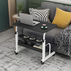 Adjustable Laptop Stand Desk, 3-Tier Overbed Table On Wheels Durable
