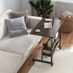 Adjustable Laptop Stand Desk, 3-Tier Overbed Table On Wheels  Spacious Desktop Surface