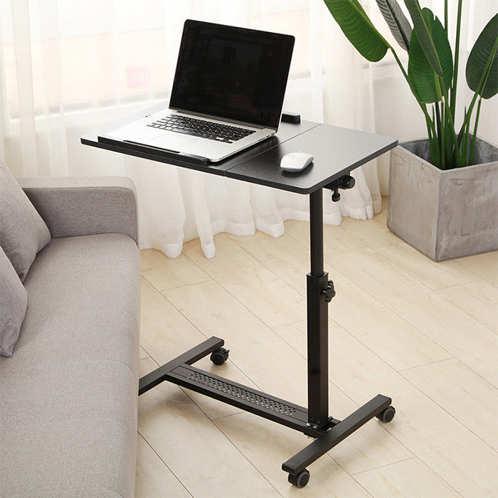 Adjustable Overbed Laptop Stand Table - Tiltable and Rotating Computer Desk black