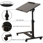 Adjustable Overbed Laptop Stand Table - Tiltable and Rotating Computer Desk height adjustment