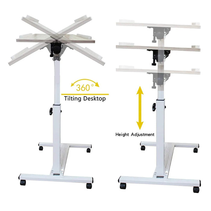Adjustable Overbed Laptop Stand Table - Tiltable and Rotating Computer Desk tilting desktop
