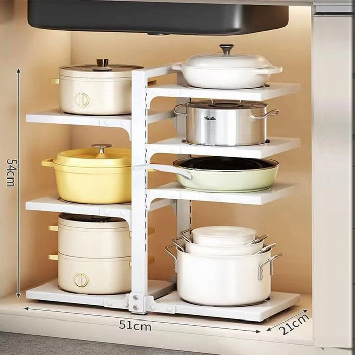 Adjustable Pot Organizer Rack for Under Cabinet, Heavy Duty Storage Holder Dimensions
