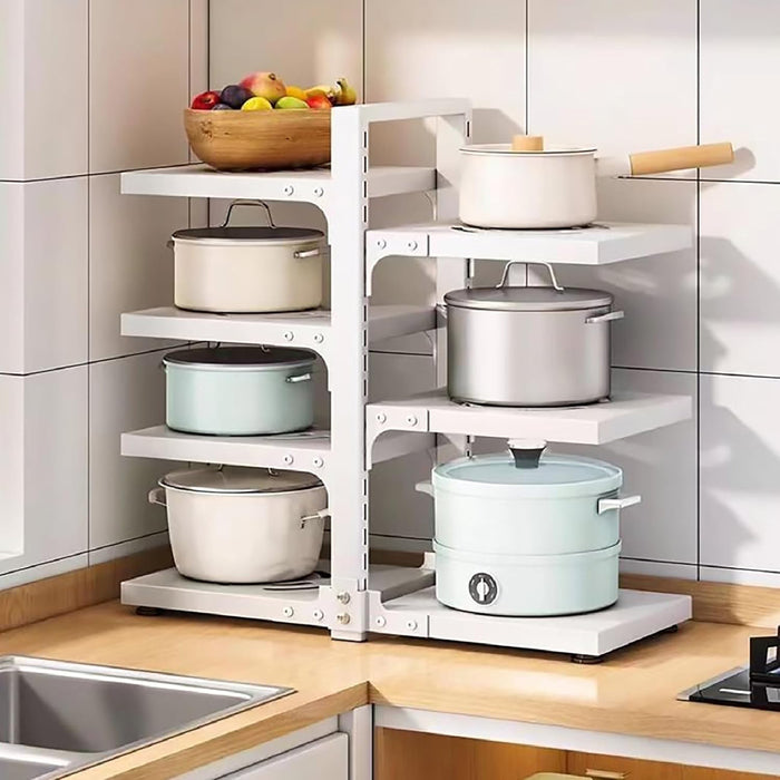 Adjustable Pot Organizer Rack for Under Cabinet, Heavy Duty Storage Holder Durable
