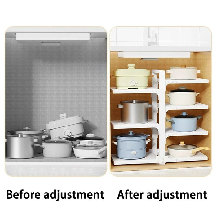 Adjustable Pot Organizer Rack for Under Cabinet, Heavy Duty Storage Holder Easy storage