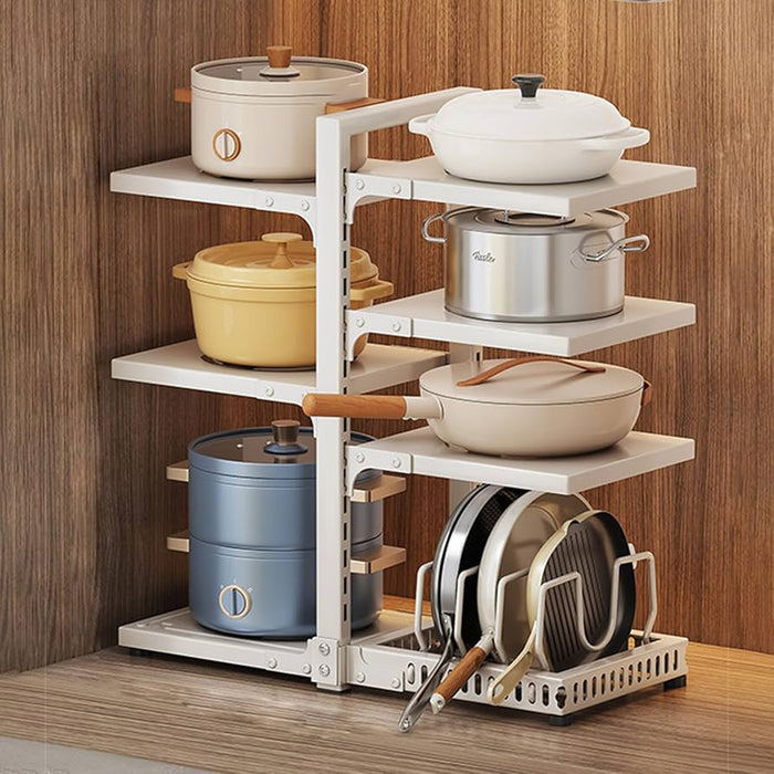 Adjustable Pot Organizer Rack for Under Cabinet, Heavy Duty Storage Holder Strong