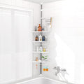Adjustable bathroom shelf rack, wall mounted corner shelf for shower use by Homesouq Qatar