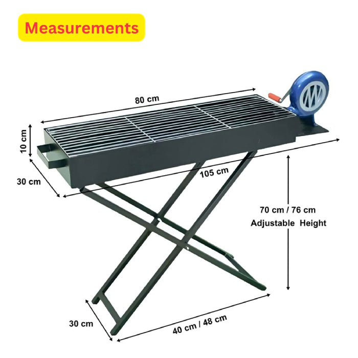 Versatile charcoal barbecue grill built for outdoor and camping use | Homesouq Qatar