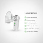 Green Lion nebulizer specifications portable mesh nebulizer USB rechargeable Homesouq Qatar