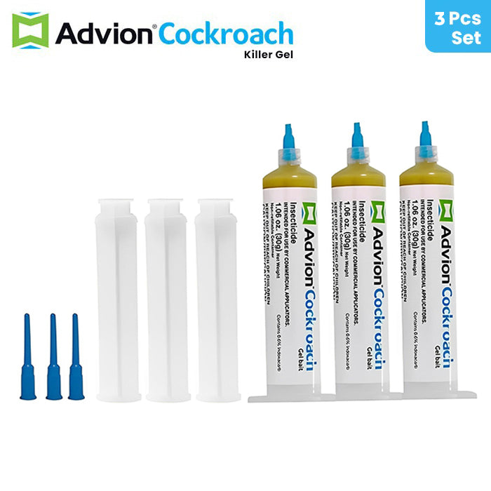 Advion Cockroach Gel Bait, German Roach Insect Pest Control, Indoor and Outdoor Use 3 pcs