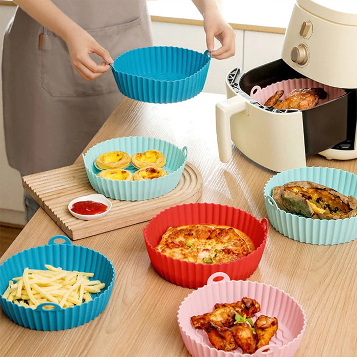 Air Fryer Silicone Pot, Easy Cleaning Air Fryer Silicone Basket Heat Resistant