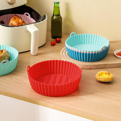 Air Fryer Silicone Pot, Easy Cleaning Air Fryer Silicone Basket Heat Resistant Durable