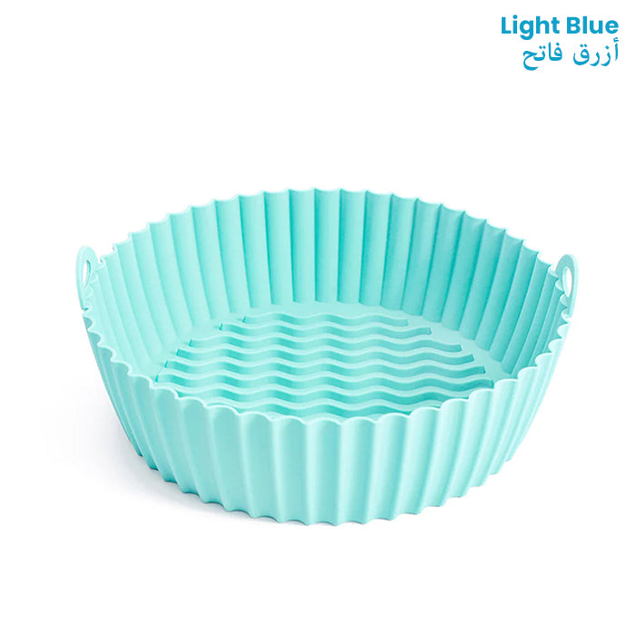 Air Fryer Silicone Pot, Easy Cleaning Air Fryer Silicone Basket Heat Resistant light blue