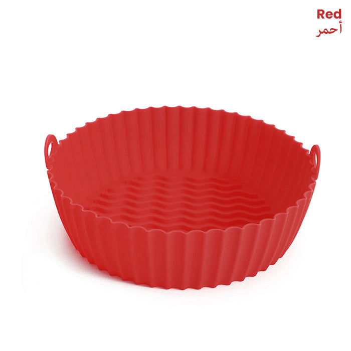 Air Fryer Silicone Pot, Easy Cleaning Air Fryer Silicone Basket Heat Resistant red