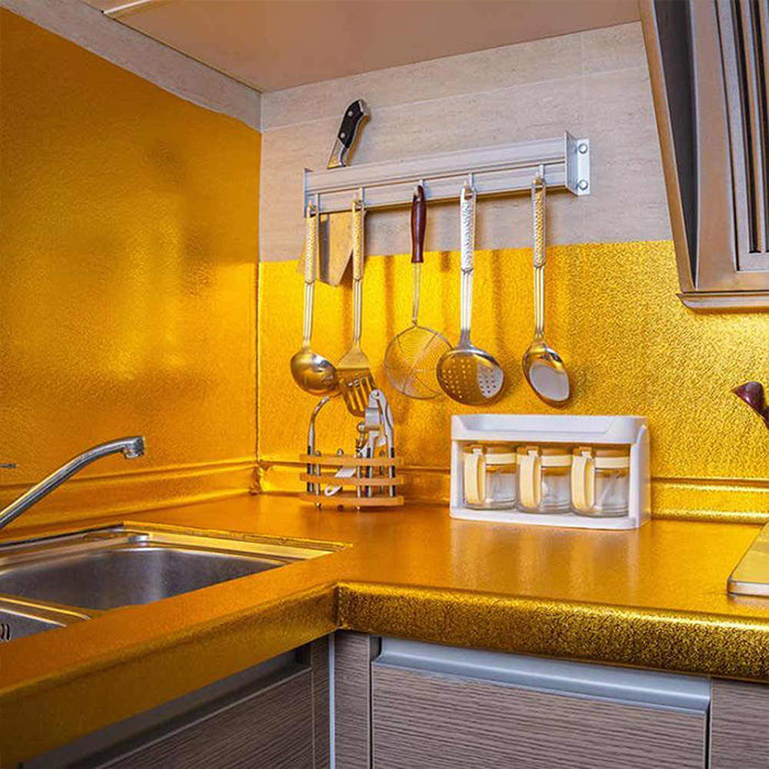 Self Adhesive Easy Stick Waterproof Oilproof Aluminium Golden Stove Sticker perfect for kitchen