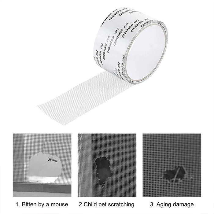 Self-adhesive Net Door Fix Patch Anti-Insect Holes Mesh Repair Tape easy application