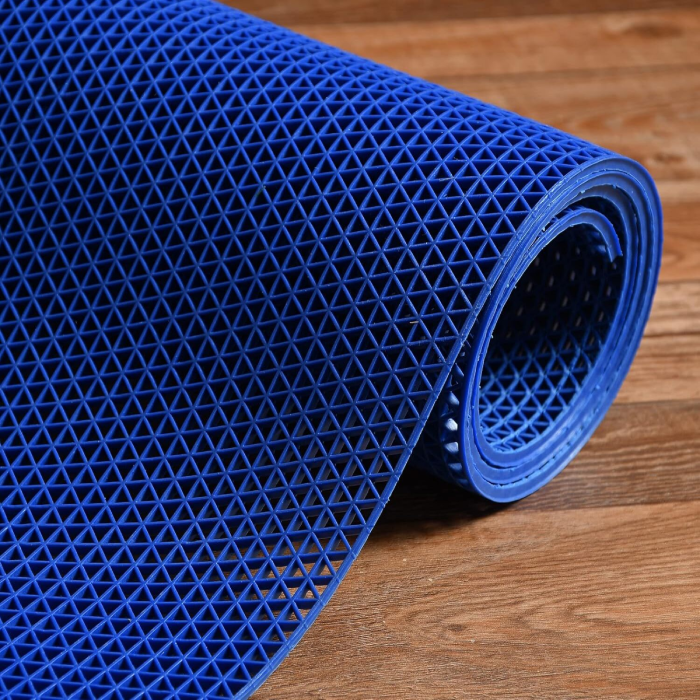 Anti-Skid Rubber Mat - Indoor Outdoor Carpet Rug for Safety, Comfort, and Slip-Resistance in Showers, Pools, Bathrooms Blue