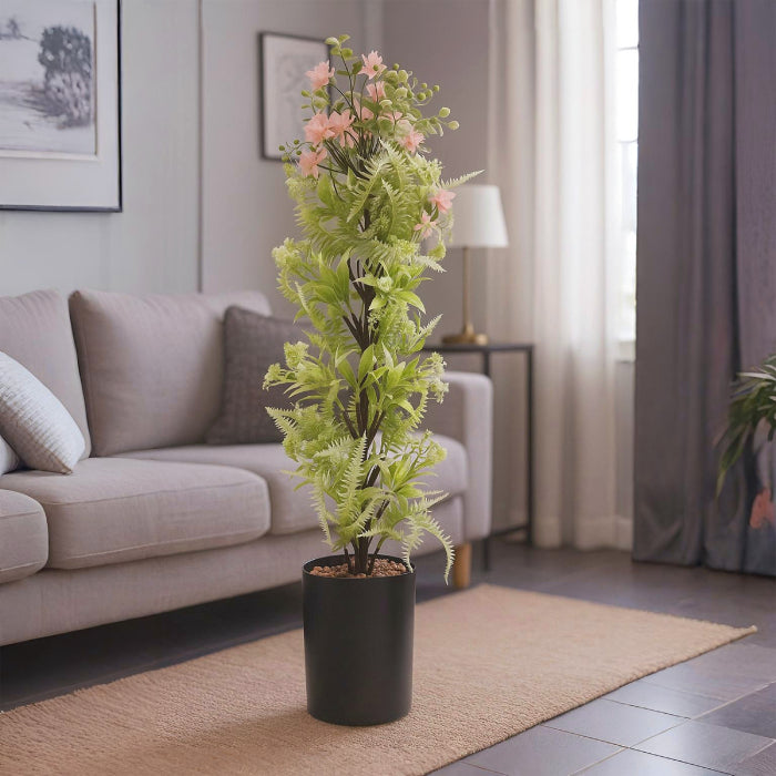 Artificial Potted Green Plant Decorative Faux Plant For Home & Office pink