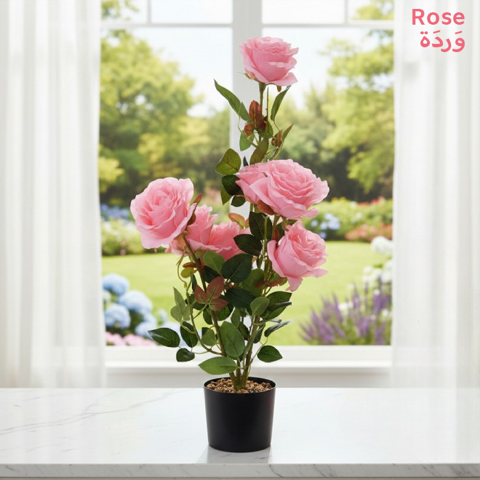 Artificial flowers in decorative pot, realistic design for home decor and flowers pots – Homesouq Qatar